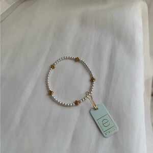 Enewton signature cross small pearl pattern 3mm bead bracelet - gold NWT